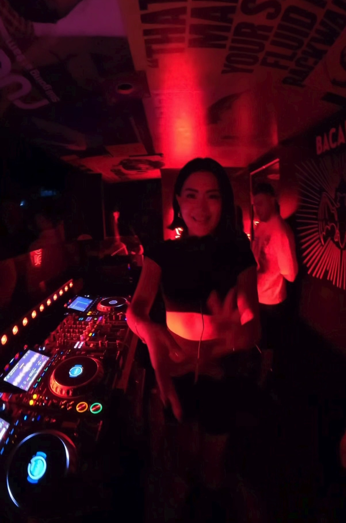DJ Tianyu in red stage light
